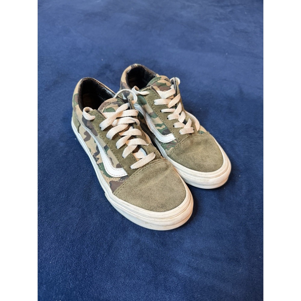 Vans Knu Skool Camouflage Shoes Kids Sz 1.5 Suede Canvas Lace Up Skating Casual